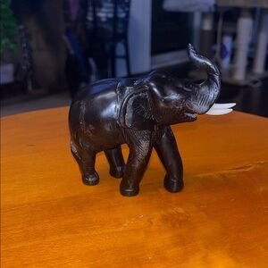 Majestic Black Elephant Sculpture